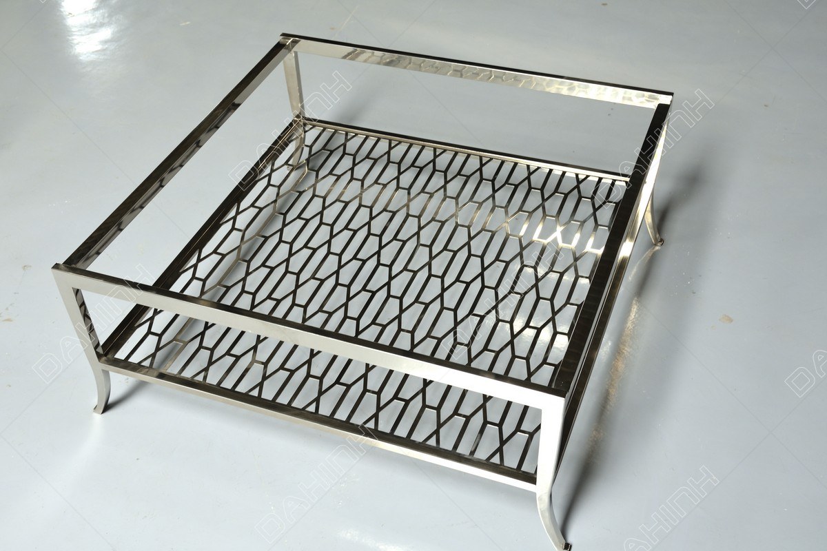 Gia công chân bàn trà inox hình vuông 5 gia công bàn trà inox 304 tại đa hình hà nội
