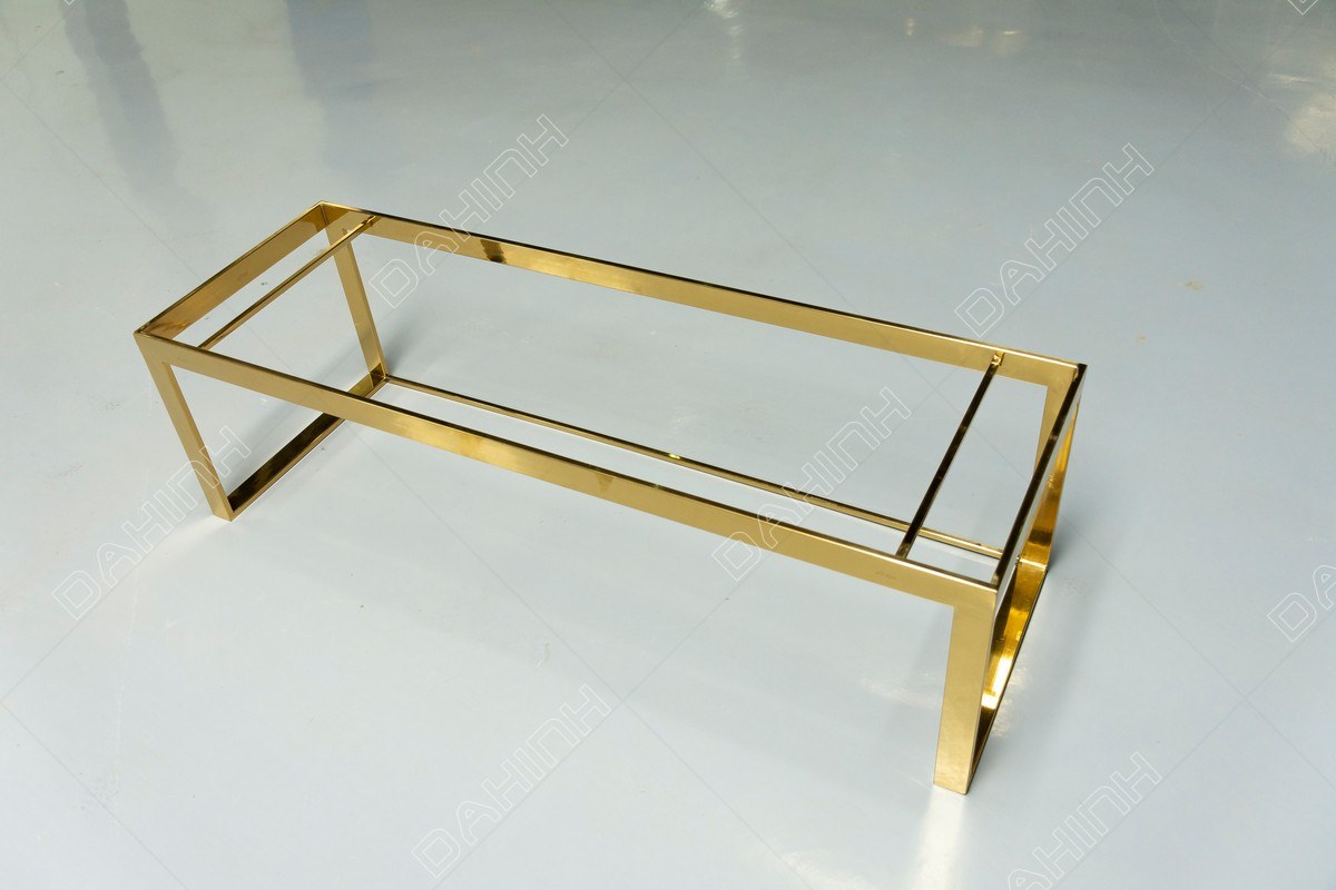 Khung Giá Kệ Inox Mạ Vàng Cao Cấp tại Xưởng Mạ PVD Inox Đa Hình 2 khung kệ inox mạ vàng tại mạ pvd inox đa hình